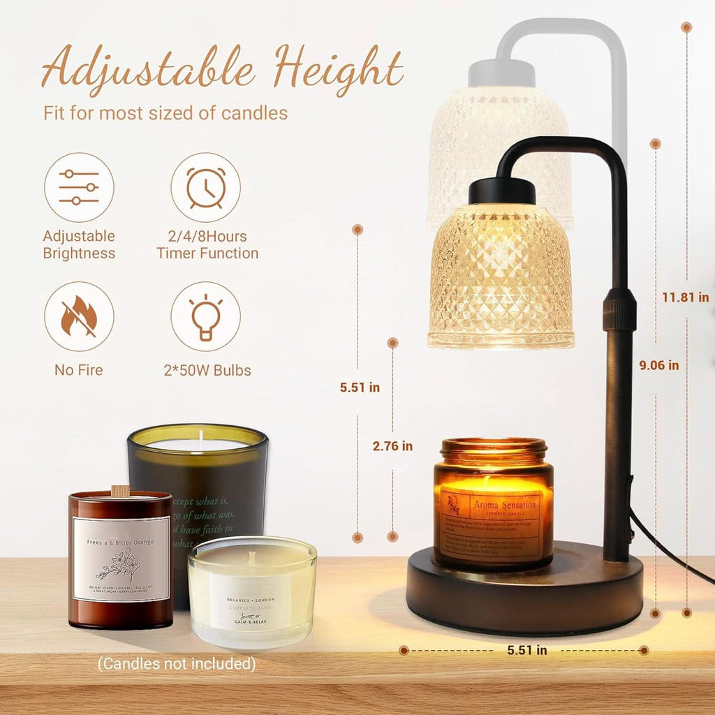 Coalblack Candle Warmer Lamp Featuring Timer Dimmable