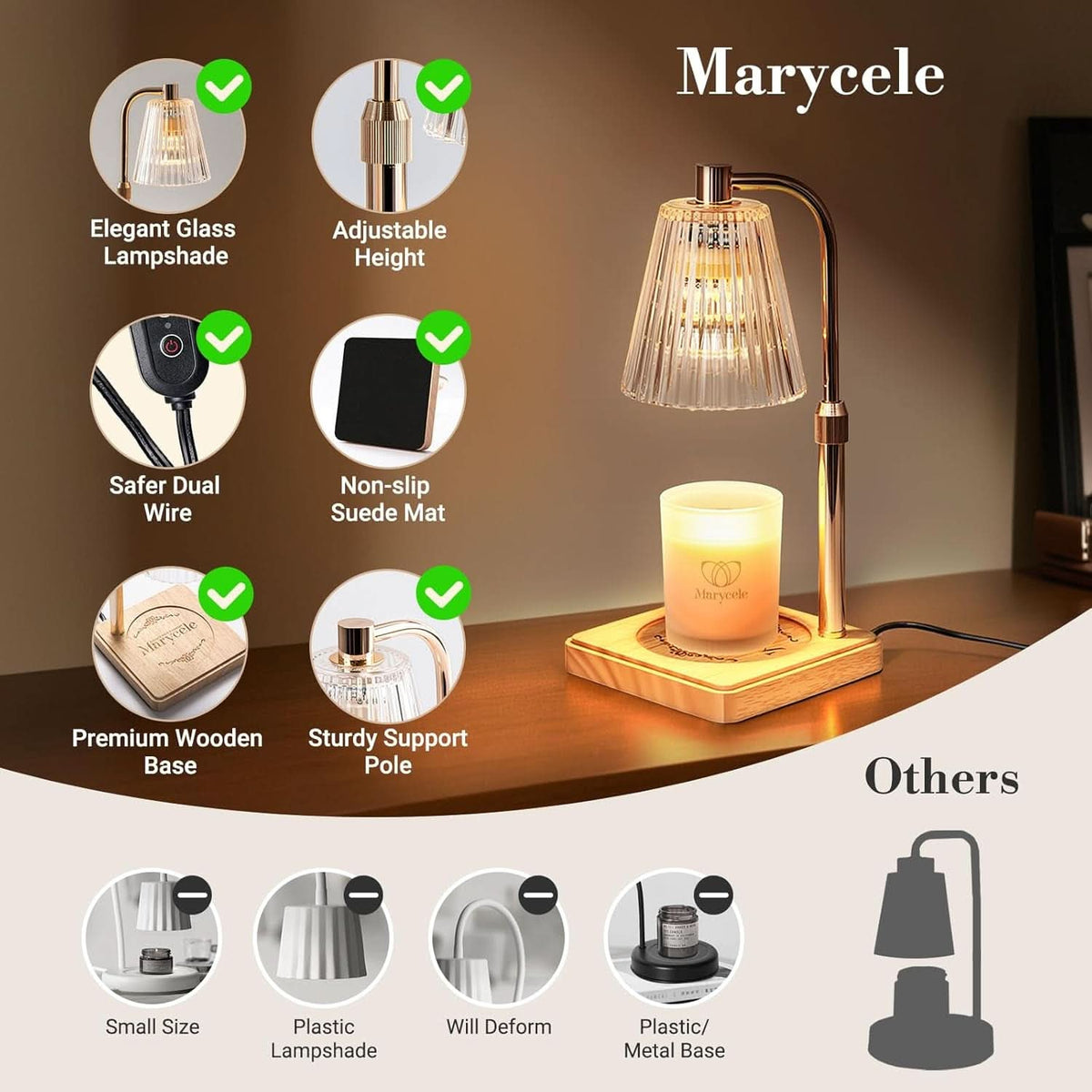 Candle Warmer Lamp With Timer Crystal Clear Wax Warmer
