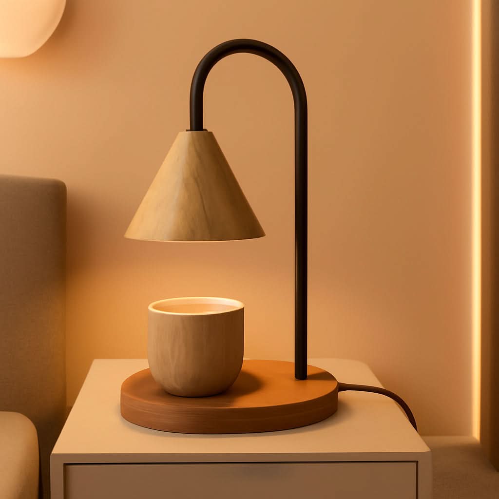 Candle Warmer Lamp Wood Grain Dimmable Wax Melt Warmer