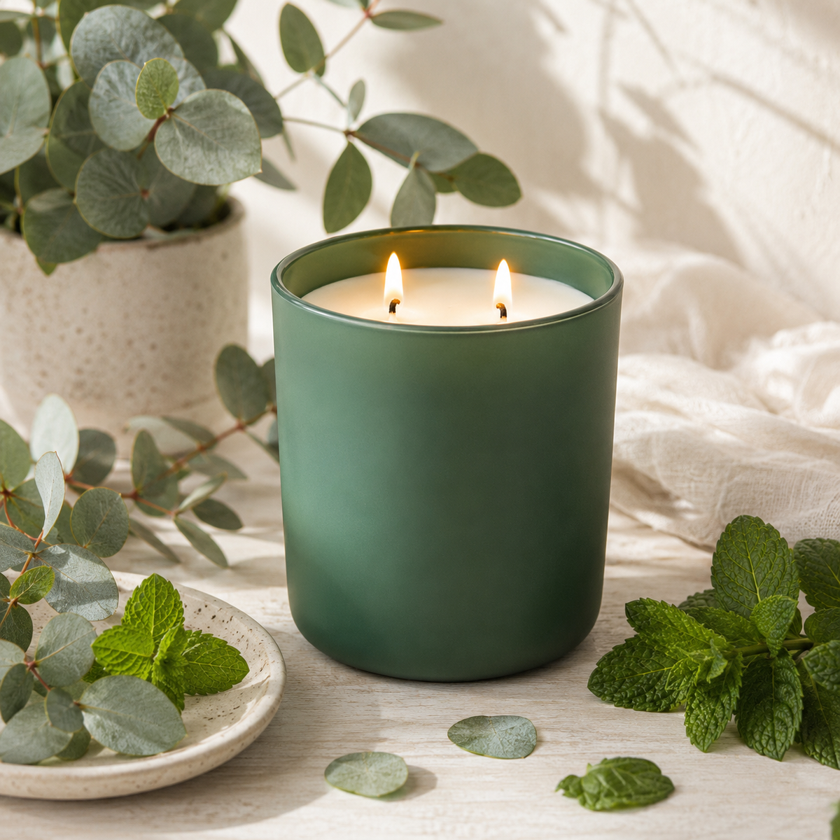 Fresh Soy Wax Candle Scents of Eucalyptus Mint