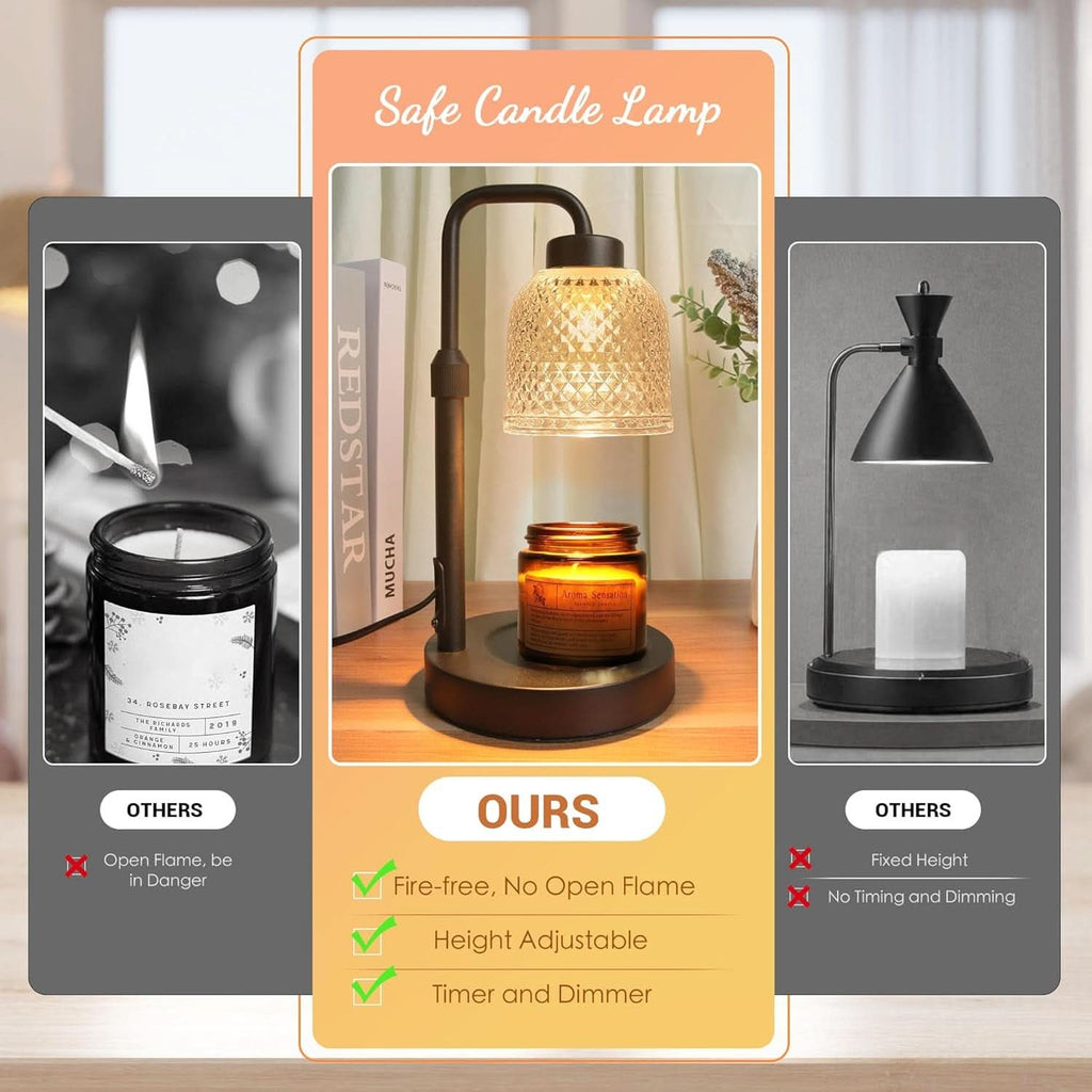 Coalblack Candle Warmer Lamp Featuring Timer Dimmable