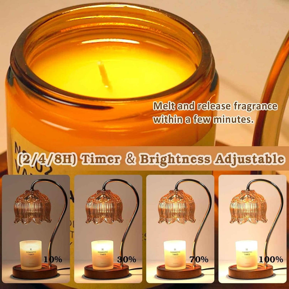 Lotus WaxMelt Warmer Lamp With ProgrammableTimerDimmable