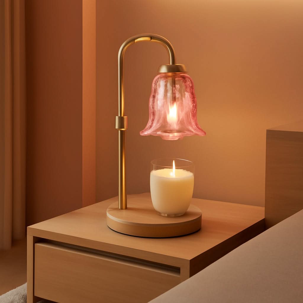 Pink Multifunctional Candle Warmer Lamp Timer Dimmable