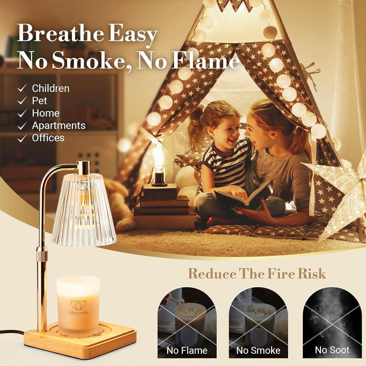 Candle Warmer Lamp With Timer Crystal Clear Wax Warmer
