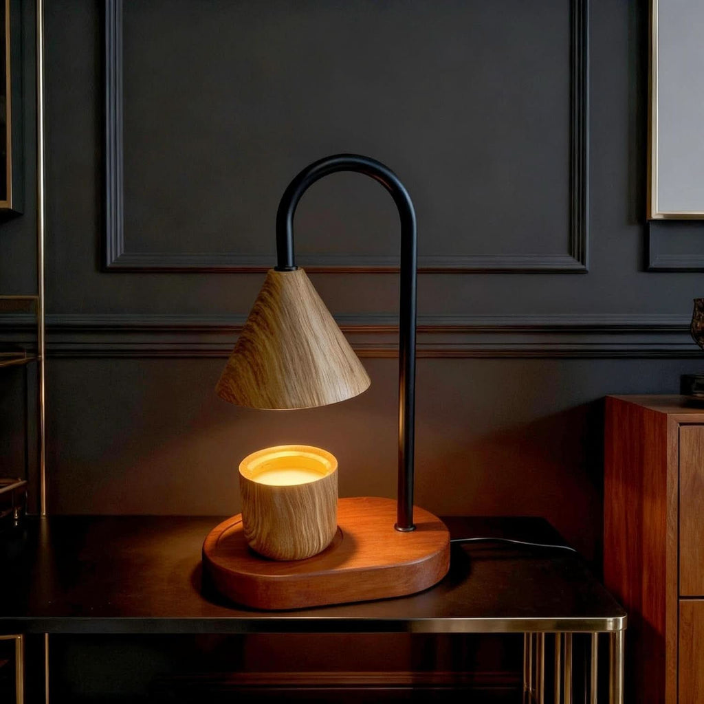 Candle Warmer Lamp Wood Grain Dimmable Wax Melt Warmer