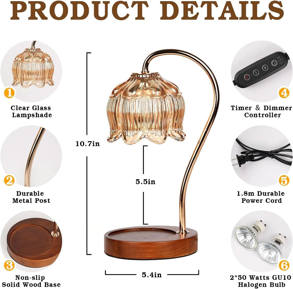 Lotus WaxMelt Warmer Lamp With ProgrammableTimerDimmable